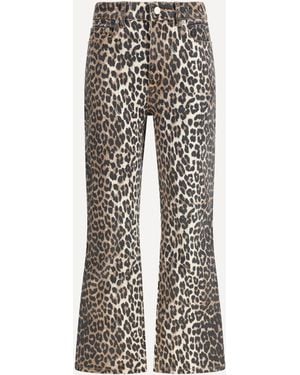 Ganni Animal Print Pants - Gray