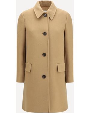 Burberry Gosford Wool And Cashmere Coat - Natural