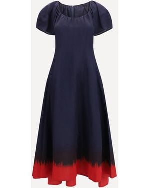 Tory Burch Midi Dress With Balloon Sleeves - Blue