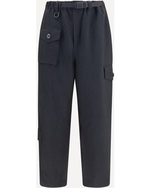 Y-3 Tapered Twill Sport Pants - Blue