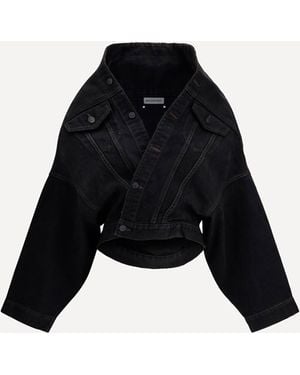 Balenciaga Wrap Organic Japanese Denim Jacket - Black