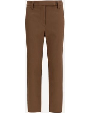 Brunello Cucinelli Pantaloni A Gamba Dritta - Marrone