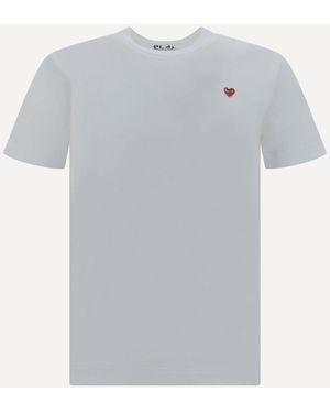 COMME DES GARÇONS PLAY Cotton T-Shirt With Logo - Grey