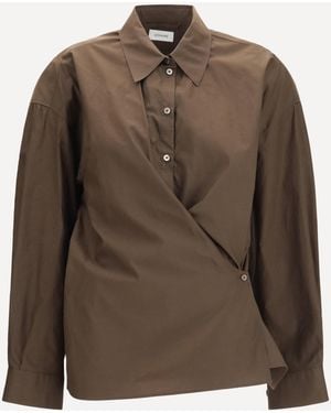 Lemaire Cotton Blend Shirt - Brown