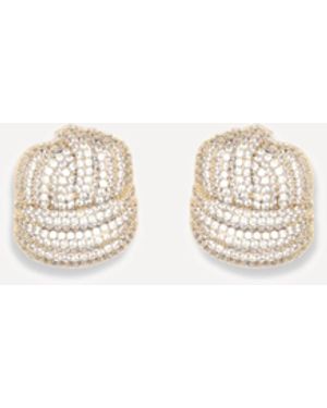 Self-Portrait Crystal Knot Earrings - White