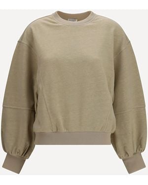 Brunello Cucinelli Cotton And Linen Sweatshirt - Natural