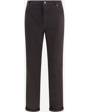 Brunello Cucinelli Jeans Con Piccolo Risvolto - Blu