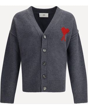 Ami Paris Ami De Coeur Cardigan - Blue