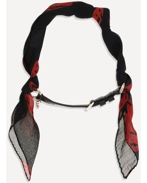 McQueen Double-Wrap Skull Scarf Bracelet - White