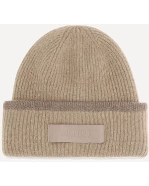 Jacquemus Gros Grain Ribbed Beanie - Natural