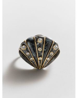 BaubleBar Nikki Shell Statement Ring - Gray