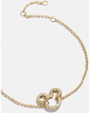 BaubleBar Disney Mickey Mouse 18k Gold Plated Sterling Silver Pavé Bracelet - Metallic