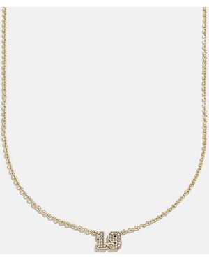 BaubleBar Varsity Gold/pavé Number Custom Necklace - Brown