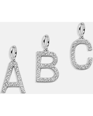 BaubleBar Silver Pave Initial Cluster Charm - Natural