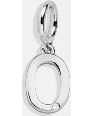 BaubleBar Classic Silver Initial Cluster Charm - White