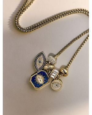 BaubleBar Evil Eye Charm Necklace - White
