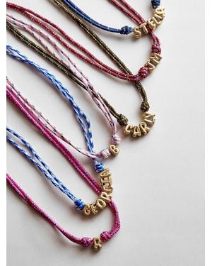 BaubleBar Bubble Letter Custom Paracord Necklace - Pink