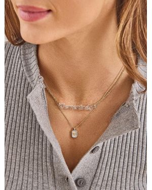 BaubleBar Disney Mickey Mouse Acrylic Custom Nameplate Necklace - Gray