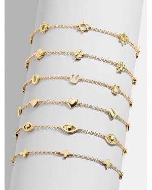 BaubleBar 18k Gold Cross Bracelet - Natural