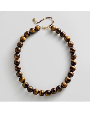 BaubleBar Mini Jane Semi-precious Beaded Necklace - Metallic