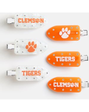 BaubleBar Clemson College Creaseless Hair Clip Set - Orange