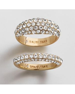 BaubleBar Shea Pavé Ring Set - Metallic