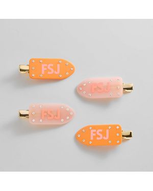 BaubleBar Grwm Custom Creaseless Hair Clip Set - Orange