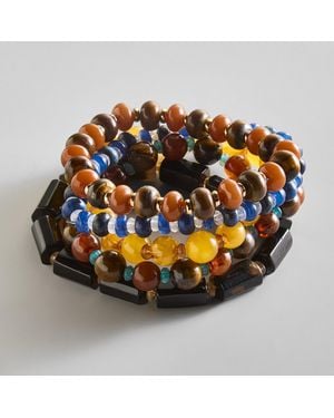 BaubleBar Darcy Semi-precious Beaded Bracelet Set - Metallic