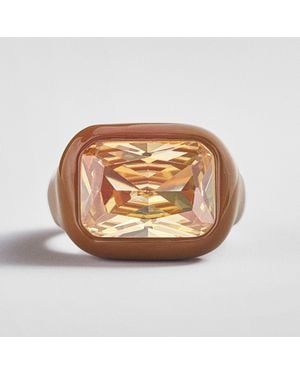 BaubleBar Joy Pop Cubic Zirconia Ring - Brown