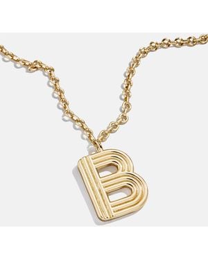 BaubleBar Retro Letter Initial Necklace - Metallic
