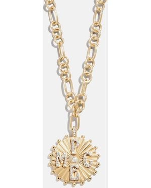 BaubleBar Initial Custom Medallion Necklace - White