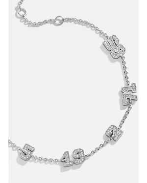 BaubleBar Varsity Silver/pavé Number Custom Bracelet - White