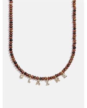 BaubleBar Mini Semi-precious Pavé Custom Necklace - Natural