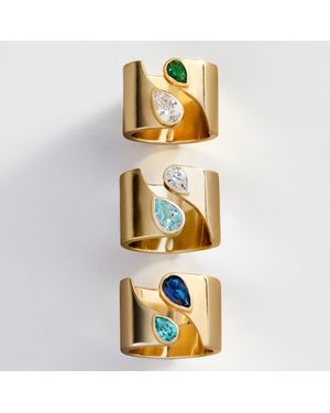 BaubleBar Open Band Custom Birthstone Ring - Metallic