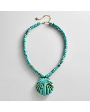 BaubleBar Washed Ashore Seashell Pendant Necklace - Green