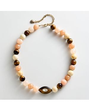 BaubleBar Jane Evil Eye Semi-precious Necklace - Metallic