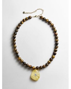 BaubleBar Jamie Semi-precious Beaded Necklace - Metallic