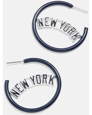 BaubleBar Mlb Enamel Hoops - Gray