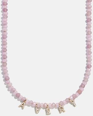 BaubleBar Mini Semi-precious Pavé Custom Necklace - Natural