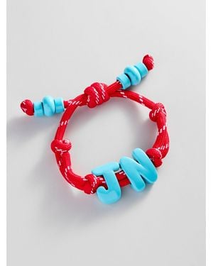 BaubleBar Knotty Enamel Initial Custom Bracelet - Blue