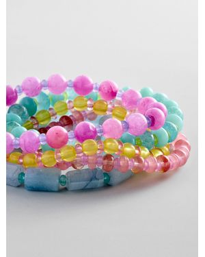 BaubleBar Darcy Beaded Bracelet Set - Pink