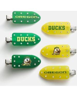 BaubleBar College Of Oregon Creaseless Hair Clip Set - Yellow