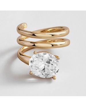 BaubleBar Becca Gold Spiral Ring - Metallic
