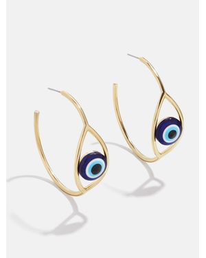 BaubleBar Evil Eye Hoop Earrings - White