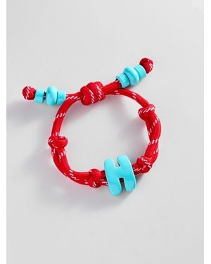 BaubleBar Knotty Enamel Initial Custom Bracelet - Red