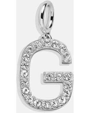 BaubleBar Silver Pave Initial Cluster Charm - White