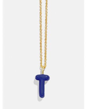 BaubleBar Mini Bubble Initial Enamel Necklace - White