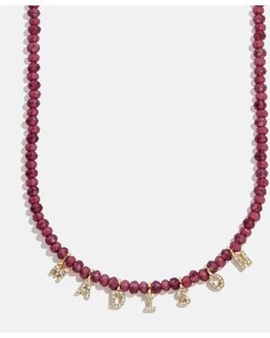 BaubleBar Mini Semi-precious Pavé Custom Necklace - Pink