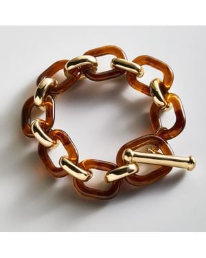 BaubleBar Trinity Chain Link Statement Bracelet - Brown