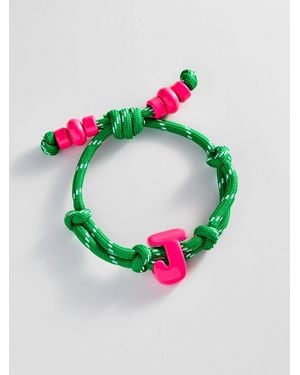 BaubleBar Knotty Enamel Initial Custom Bracelet - Pink